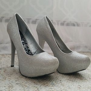 Silver high heels